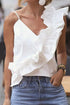 'Verity' Ruffle Wrap Tank Top - Celes Fashion